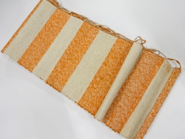 JAPANESE KIMONO / ANTIQUE HANHABA OBI / COTTON / WOVEN STRIPE